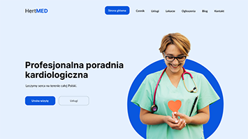 Na zdjęciu znajduję się design strony poradni kardiologicznej